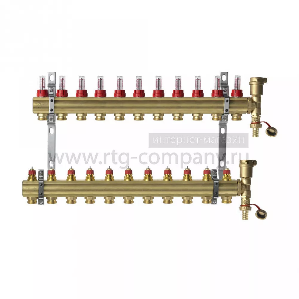 Коллекторная группа  со встроенными расходомерами 11 выходов 1"  Евроконус 3/4" FHF-11F (088U0731) (Danfoss)